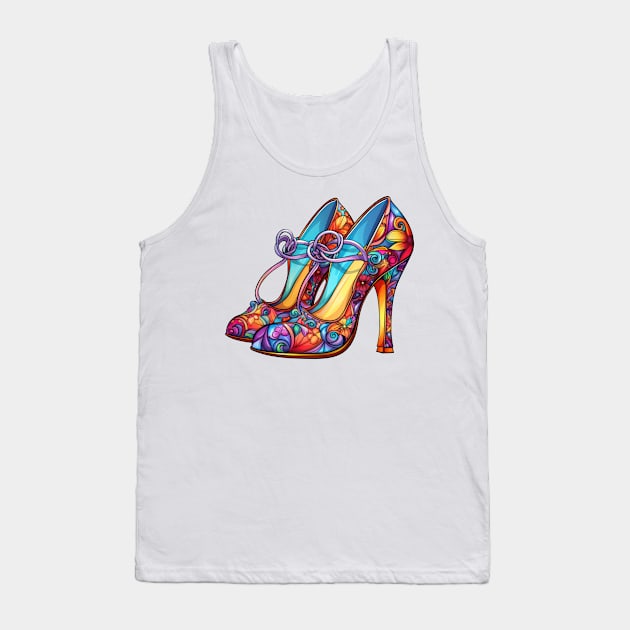 90s Retro High Heels Tank Top by Chromatic Fusion Studio